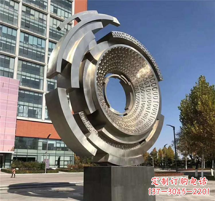 鹤壁不锈钢齿轮雕塑流动的美丽
