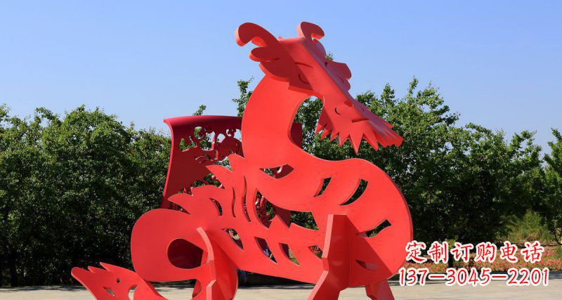 鹤壁不锈钢广场抽象貔貅景观雕塑