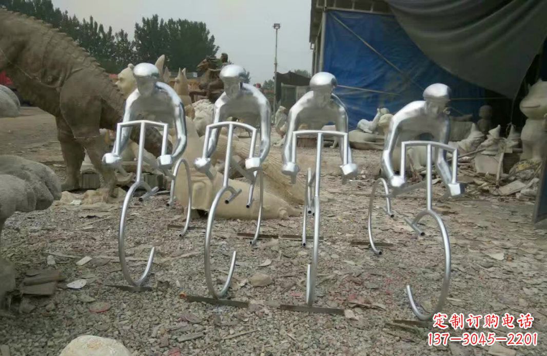 鹤壁不锈钢自行车雕塑——美丽的自行车文化精神