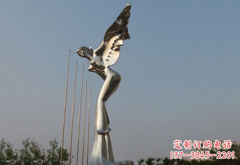 鹤壁不锈钢天使雕塑精美而优雅
