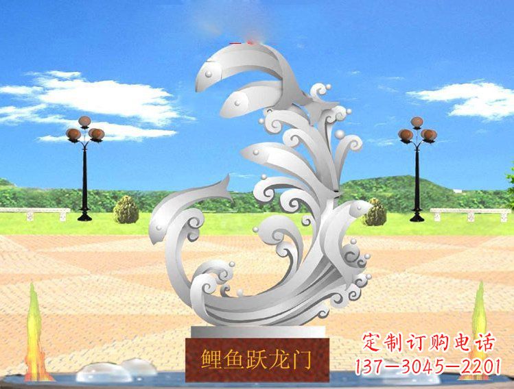 鹤壁不锈钢广场上的龙雕塑