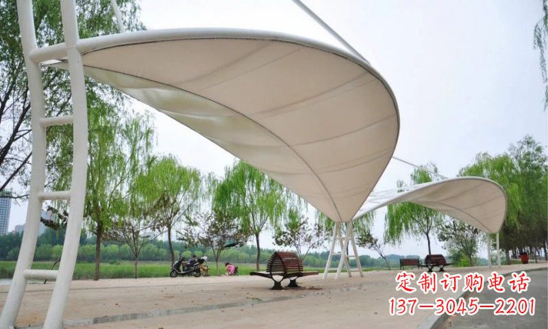 鹤壁不锈钢树叶形遮阳棚雕塑