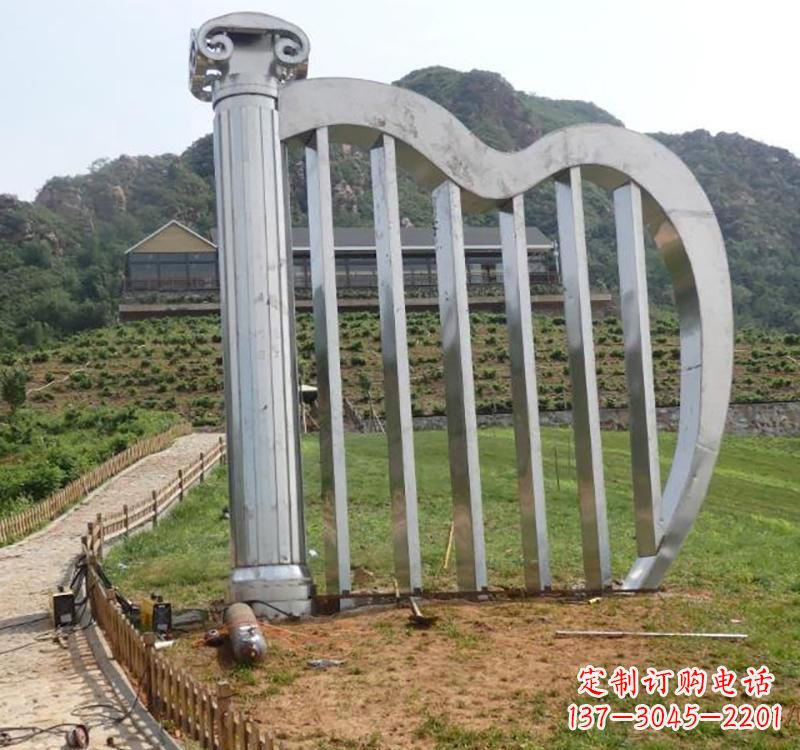 鹤壁不锈钢广场竖琴雕塑