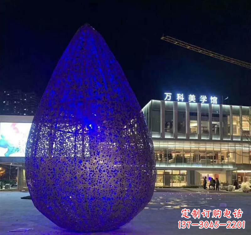鹤壁不锈钢水滴雕塑-自然之美