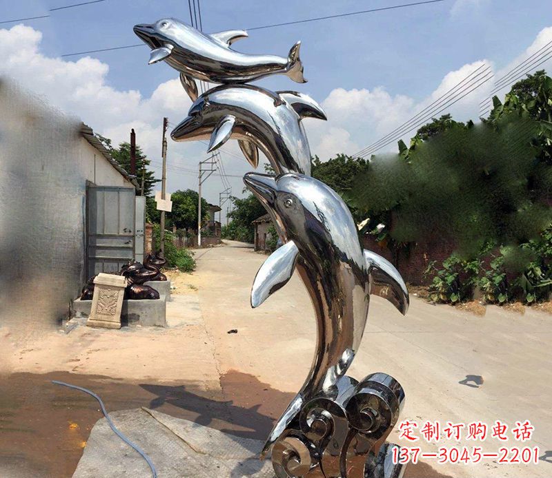 鹤壁不锈钢海豚创意摆件