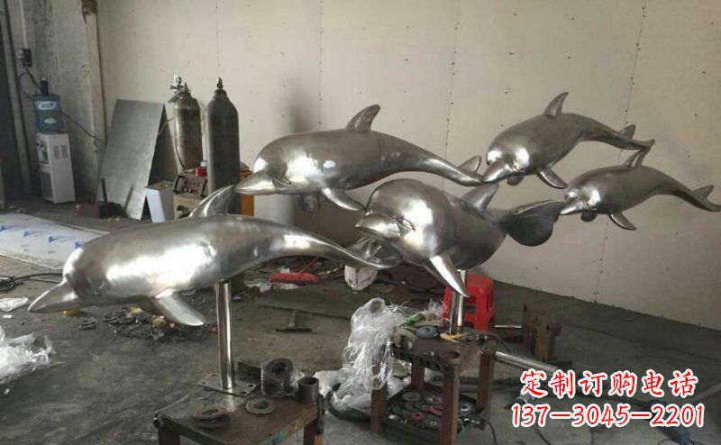 鹤壁不锈钢海豚雕塑