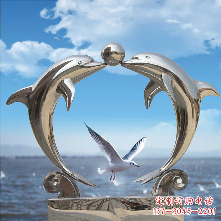 鹤壁不锈钢海豚雕塑精美的海洋之美