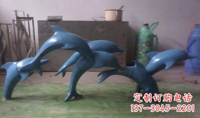 鹤壁不锈钢海豚雕塑精致的艺术品