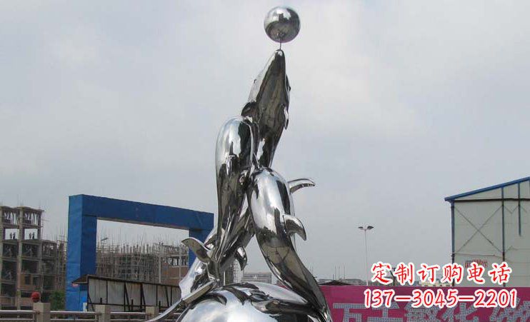 鹤壁不锈钢海豚雕塑海洋之美的象征