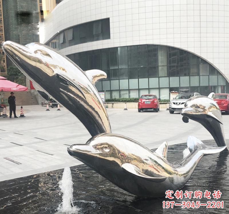 鹤壁不锈钢海豚雕塑艺术与美的结合