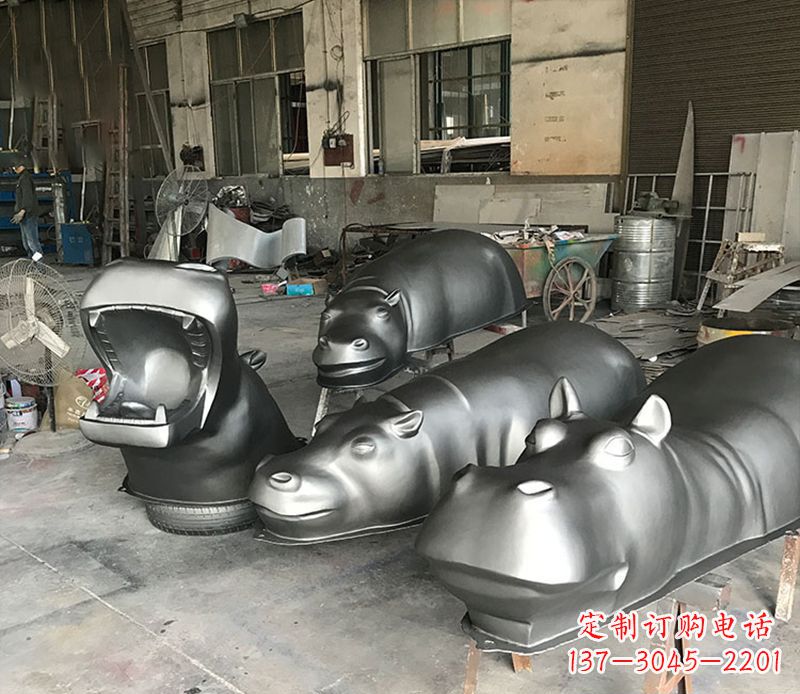 鹤壁不锈钢河马雕塑——艺术与自然的完美结合