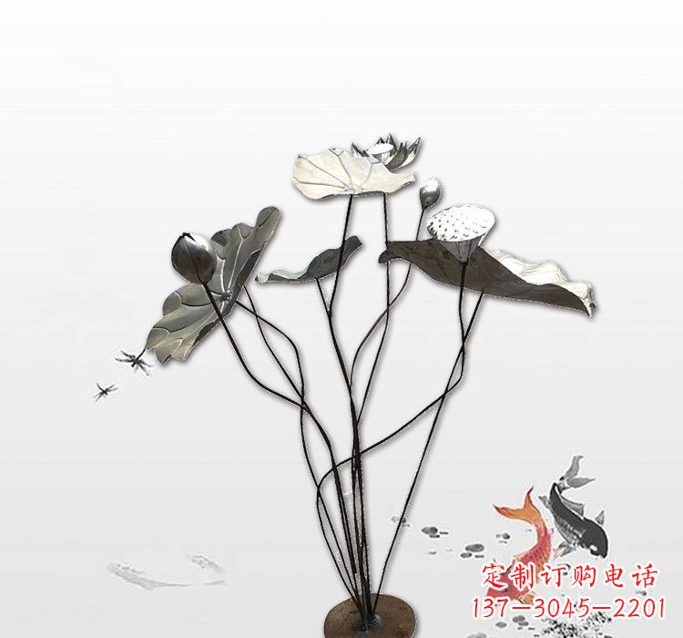 鹤壁不锈钢荷叶雕塑艺术的精美结合