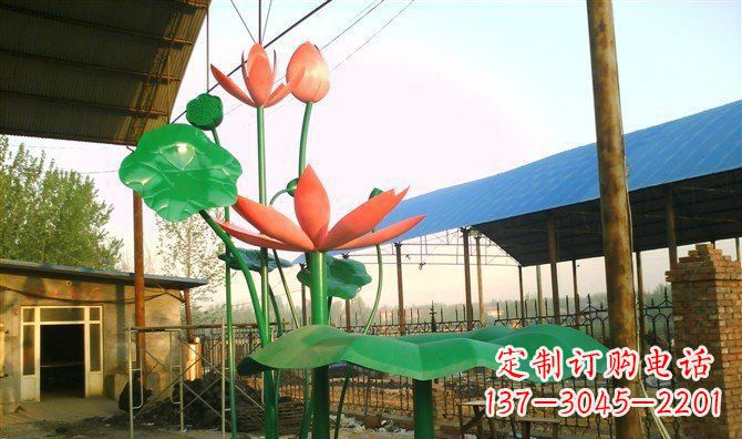 鹤壁不锈钢荷叶雕塑精美而优雅