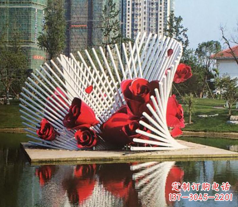 鹤壁不锈钢玫瑰雕塑——美丽的艺术之作