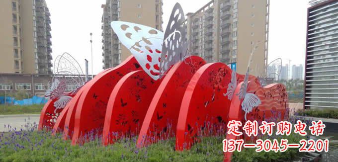 鹤壁不锈钢蝴蝶小区景观雕塑美丽的蝴蝶展翅