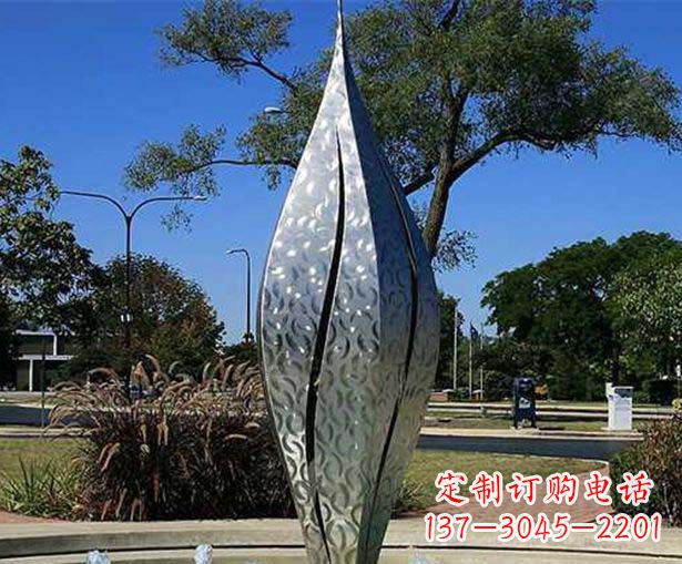 鹤壁不锈钢花骨朵喷泉雕塑精致细节展现精美艺术