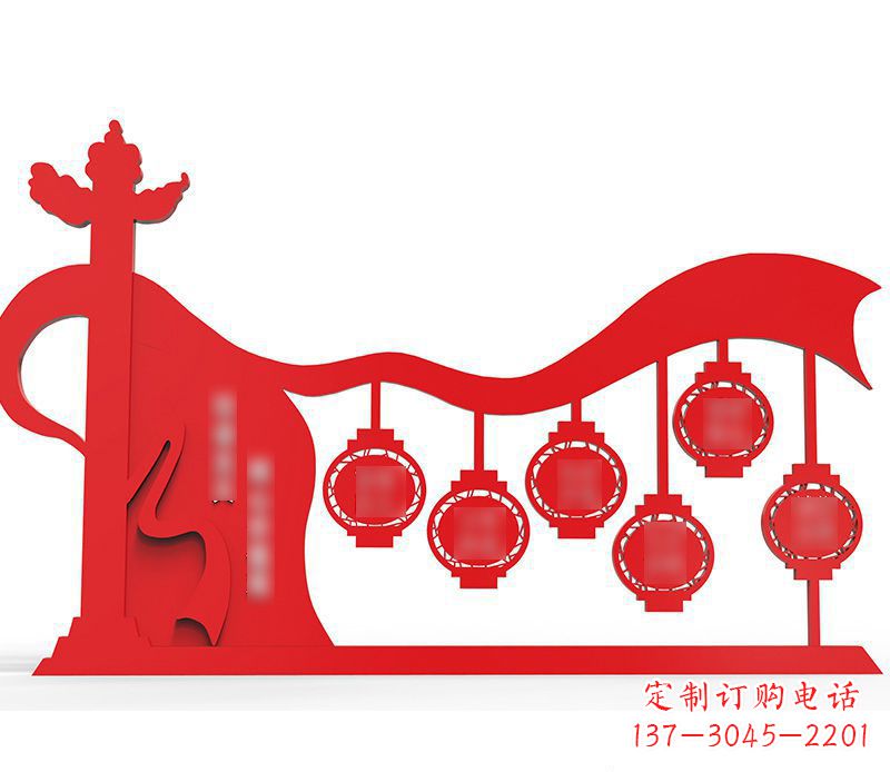 鹤壁灯笼雕塑传承社会主义核心价值观