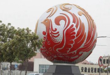 鹤壁不锈钢凤凰浮雕圆球雕塑精美雕塑把艺术带到生活中