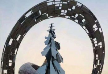 鹤壁不锈钢松树祥云雕塑