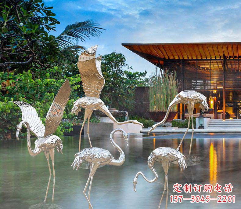 鹤壁精美不锈钢火烈鸟雕塑