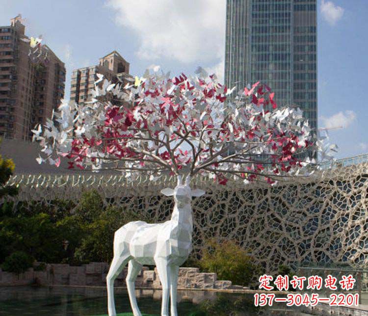鹤壁不锈钢梅花鹿雕塑艺术的精美结晶