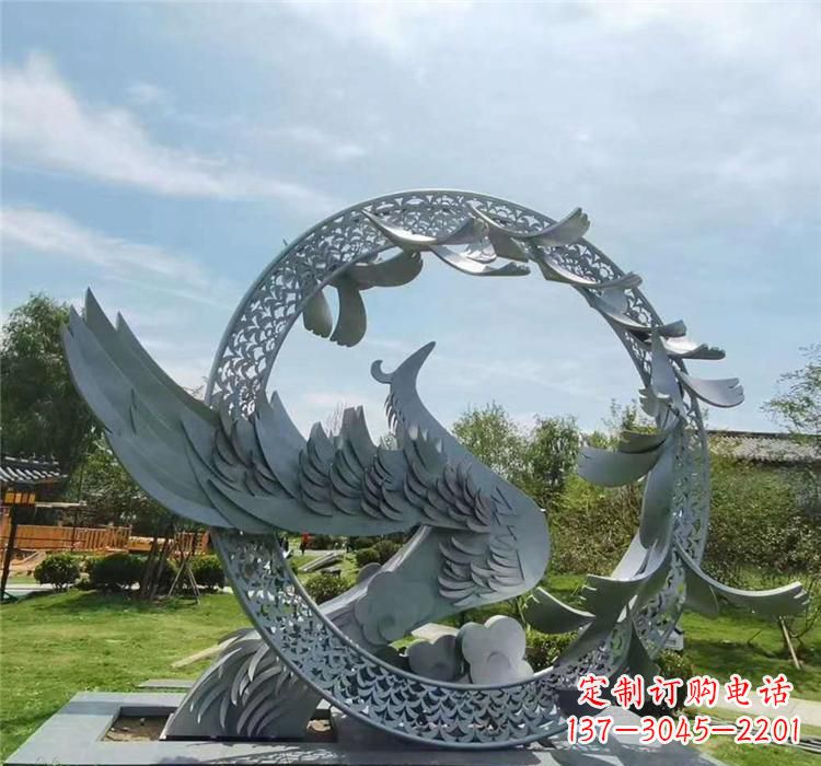 鹤壁不锈钢简易凤凰雕塑精美绝伦