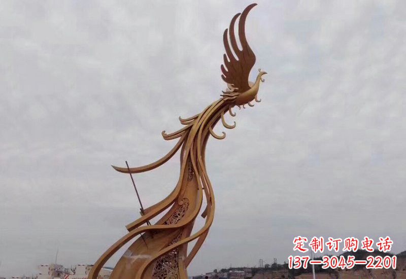 鹤壁不锈钢凤凰雕塑精致美观