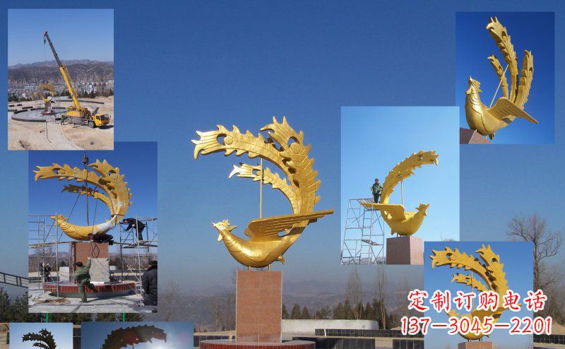 鹤壁凤凰金色雕塑——展现凤凰之美