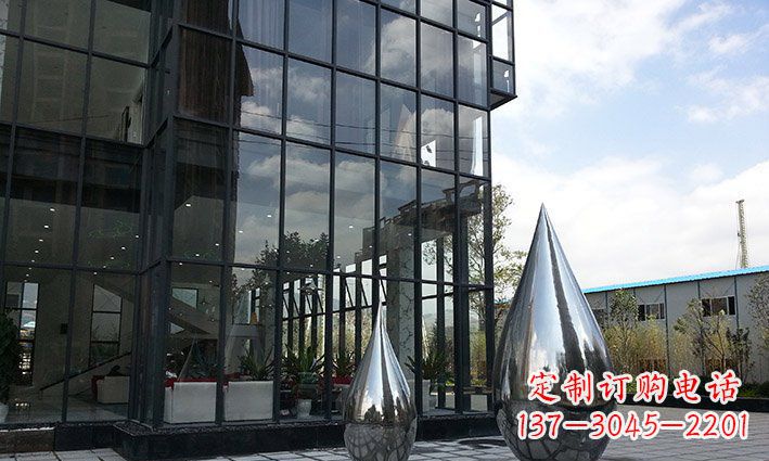 鹤壁不锈钢景观抽象水滴雕塑