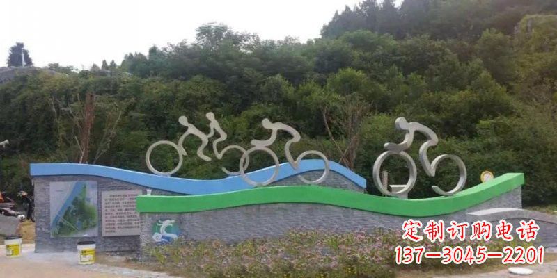 鹤壁不锈钢自行车雕塑——给景区增添一抹绚烂