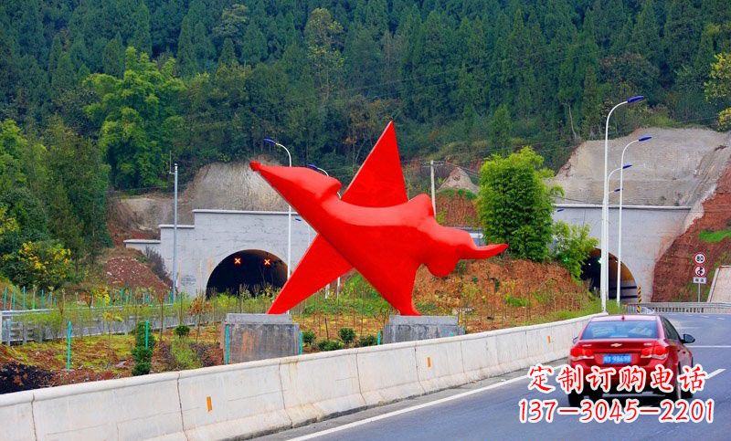 鹤壁不锈钢五角星雕塑标志着和平与希望