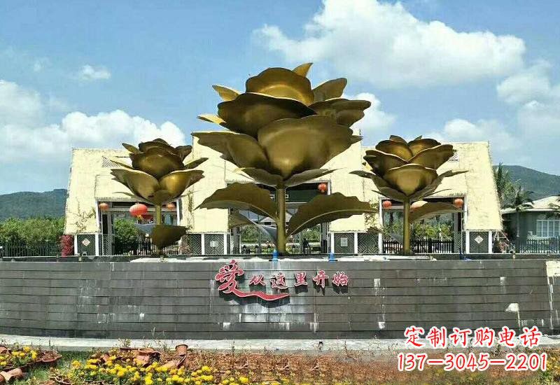 鹤壁不锈钢玫瑰雕塑美丽的艺术品