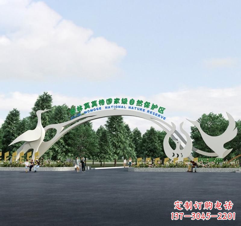 鹤壁不锈钢景区拱门雕塑精美绝伦