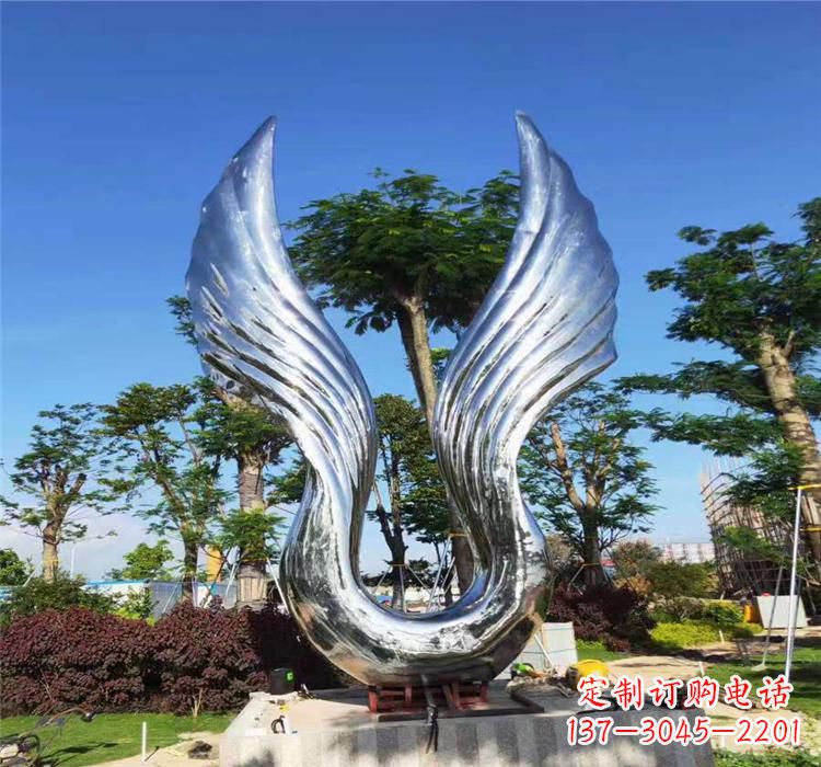鹤壁精美不锈钢翅膀雕塑