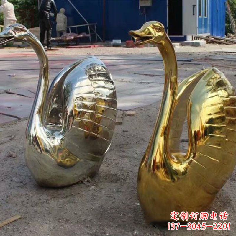 鹤壁不锈钢天鹅雕塑精美而绚丽
