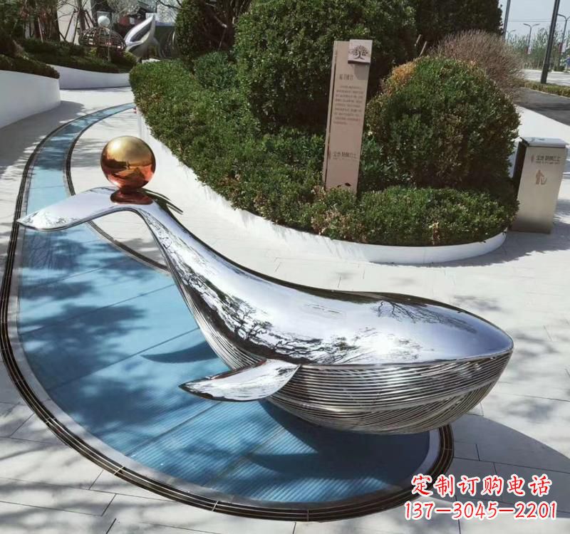 鹤壁精美不锈钢海豚雕塑