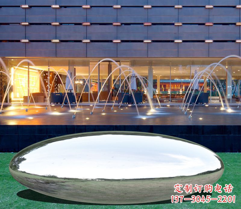 鹤壁不锈钢镜面鹅卵石雕塑