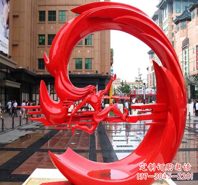 鹤壁夸父雕塑一种不锈钢的艺术