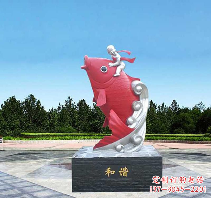 鹤壁不锈钢鲤鱼雕塑精美绝伦