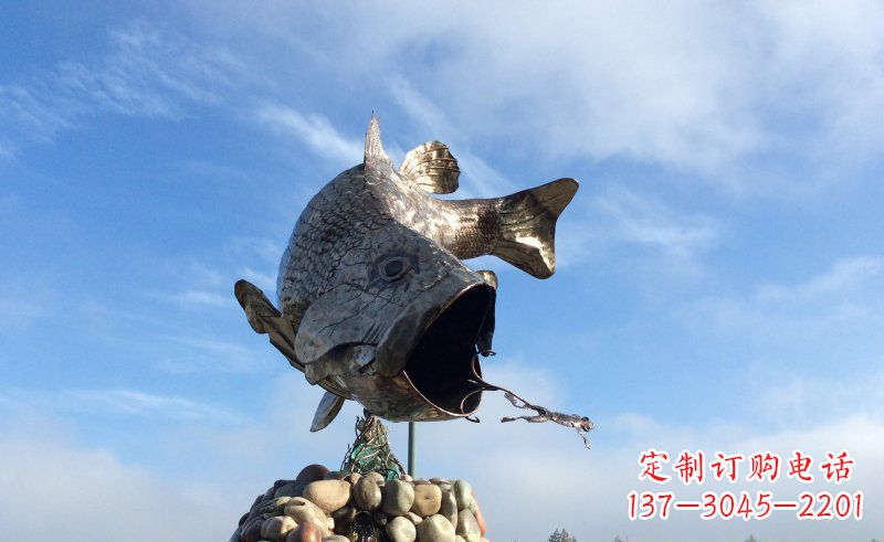 鹤壁不锈钢鲤鱼雕塑传承中国传统文化