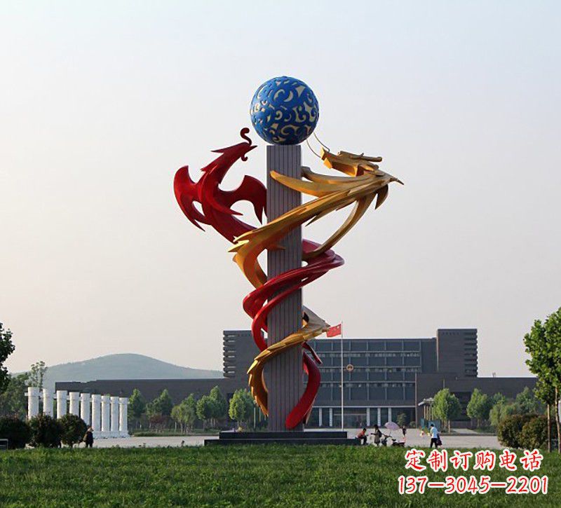 鹤壁不锈钢龙凤雕塑神秘而又神奇