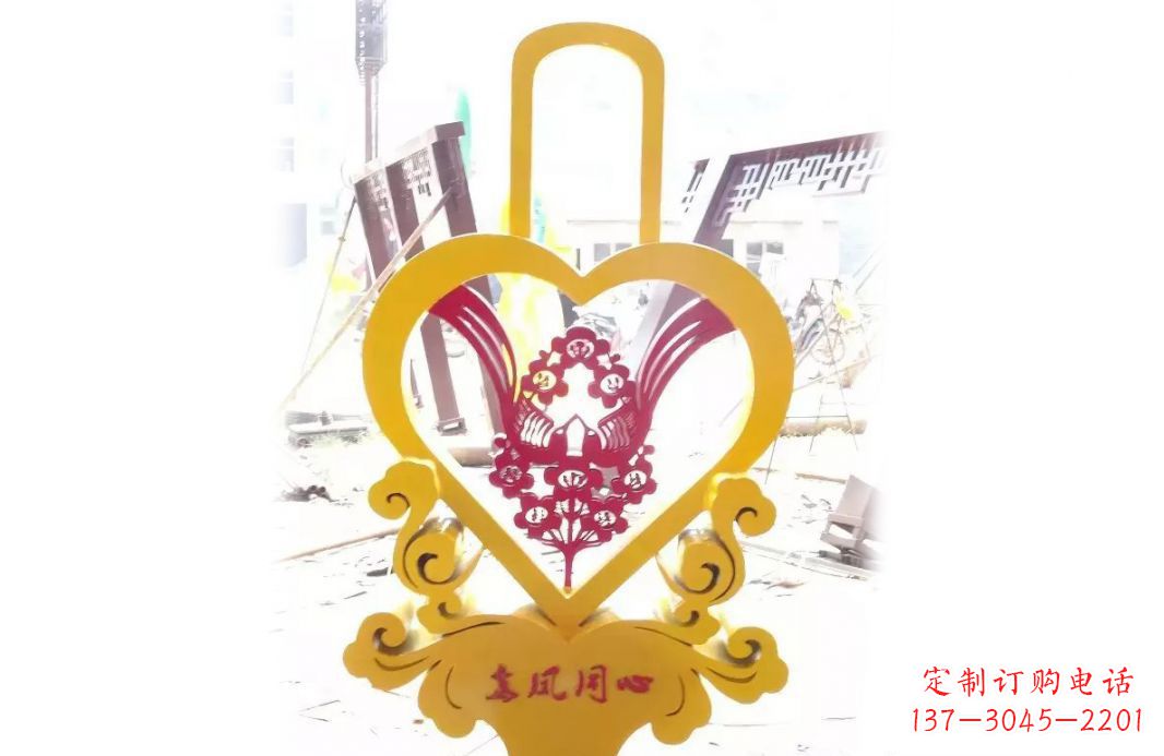 鹤壁不锈钢龙凤同心景观雕塑彰显中国传统文化