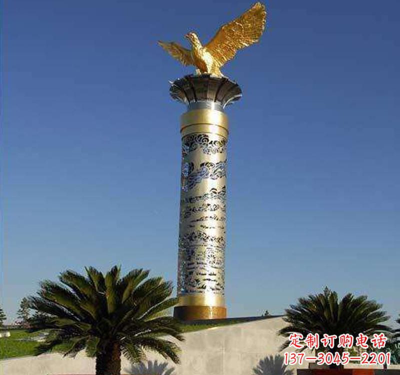 鹤壁不锈钢龙柱雕塑把神秘的传统融入现代