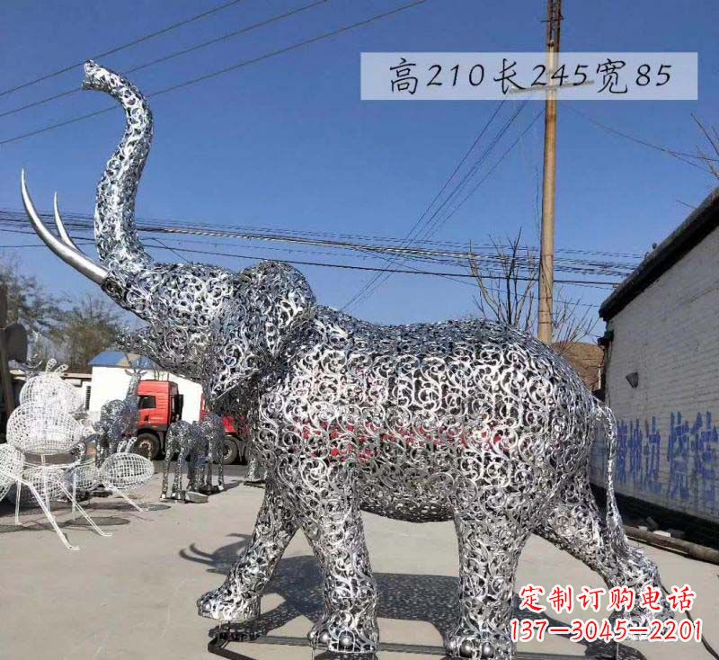 鹤壁不锈钢镂空大象雕塑精美绝伦的艺术品