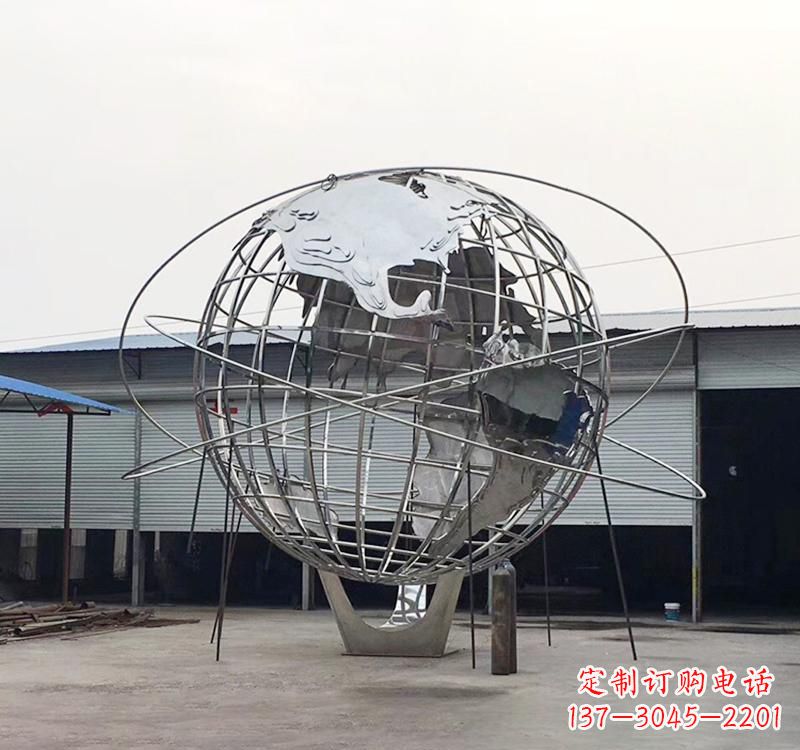 鹤壁不锈钢制作的镂空地球雕塑