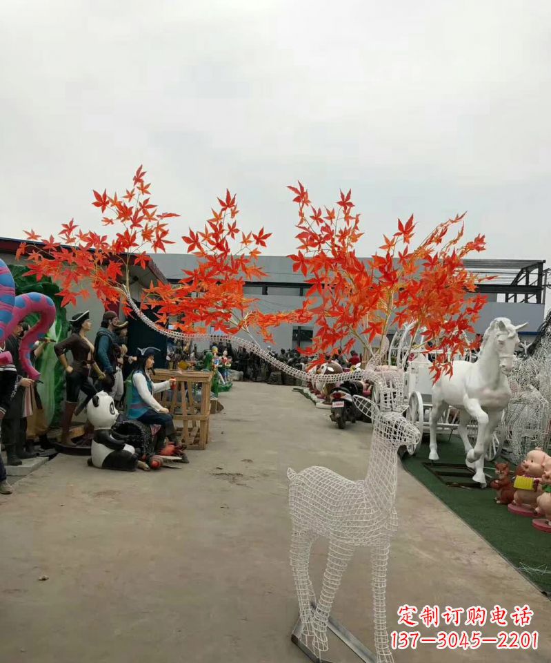 鹤壁不锈钢麋鹿雕塑精美的艺术品