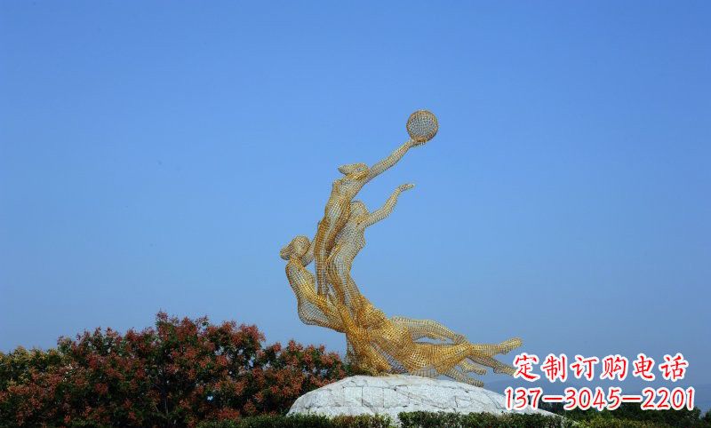 鹤壁精致的不锈钢女排雕塑