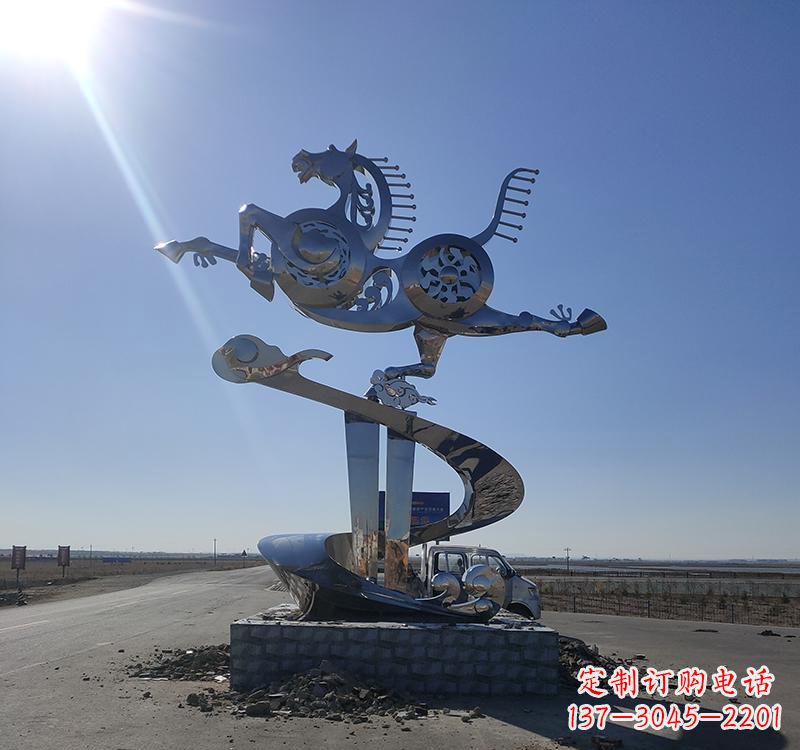 鹤壁不锈钢马踏飞燕城市雕塑