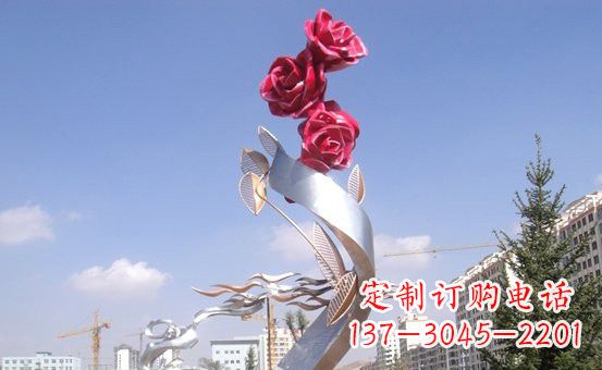 鹤壁不锈钢玫瑰雕塑精致的艺术之美