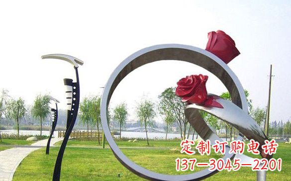 鹤壁不锈钢玫瑰花戒指精致雕塑之美